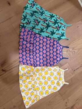 Hanna Andersson Girls' Multi-Print Tank Sundress Set - Teal, Purple, Yellow